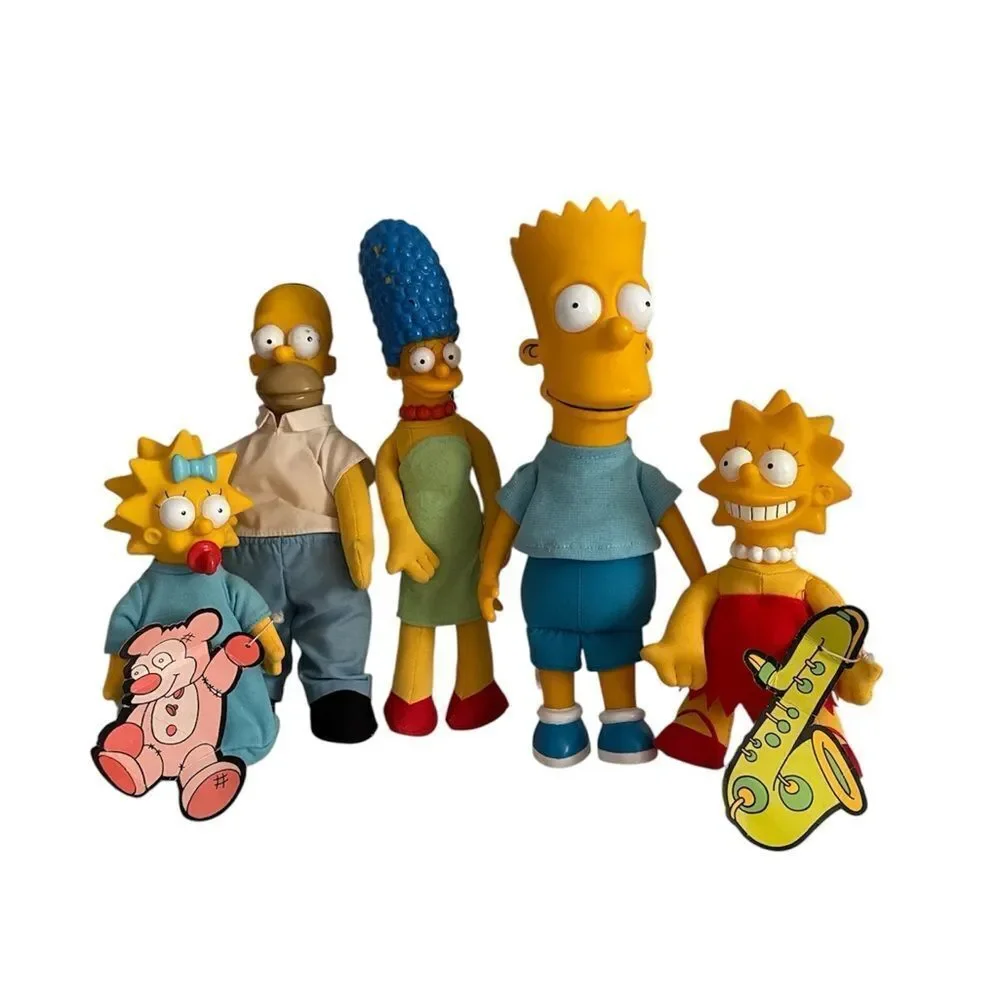 VTG. 1990 THE SIMPSON FAMILY DOLLS COMPLETE EUC